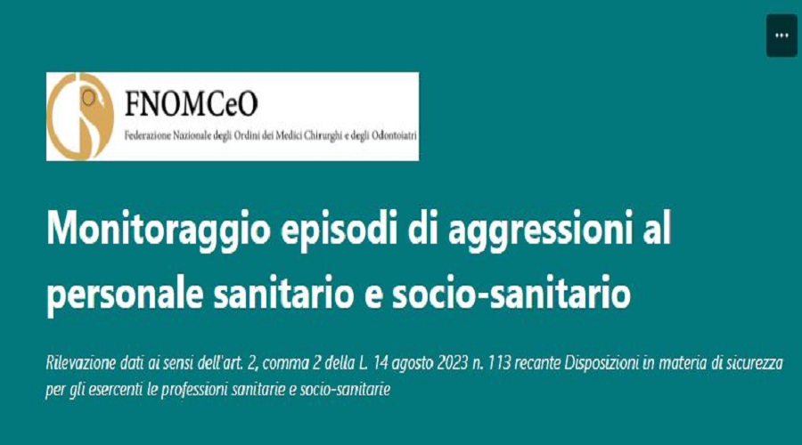 Clicca per accedere all'articolo Monitoraggio episodi di aggressioni al personale sanitario e socio-sanitario